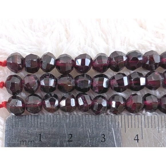 Natural Garnet Faceted Bead Strands Lot Dark Red Gemstone Jewelry - Picture 3 of 4